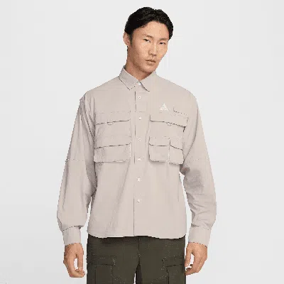 Nike Men's  Acg "orb Weaver" Dri-fit Adv Uv Long-sleeve Shirt In Grey