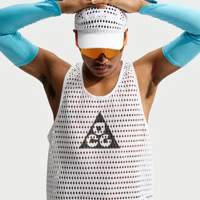 Nike Men's  Acg Radical Airflow Dri-fit Trail Running Tank Top In White