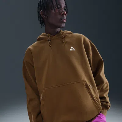 Nike Men's  Acg Therma-fit Fleece Pullover Hoodie In Brown