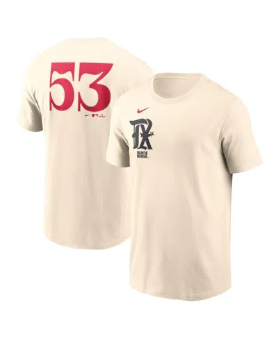 Nike Men's Adolis Garciaâ Natural Texas Rangers City Connect Fuse Name Number T-shirt In Neutral