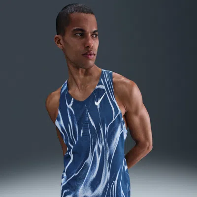 Nike Marble-print Tank Top In Blue