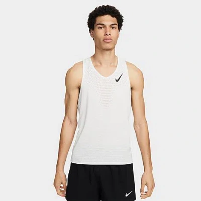Nike Men's Aeroswift Dri-fit Adv Running Tank Top In White/black