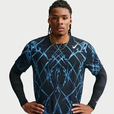 Nike Men's Aeroswift Dri-fit Adv Printed Short-sleeve Running Top In Black