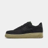 Nike Men's Air Force 1 '07 Lv8 Se Canvas Casual Shoes In Black/black/neutral Olive/chlorophyll
