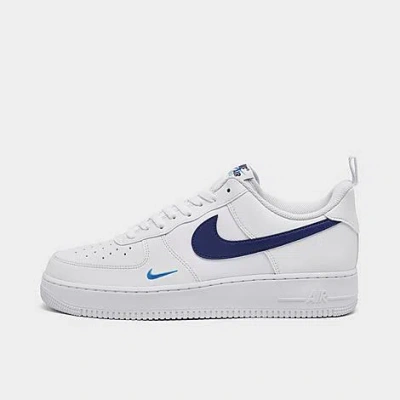 Nike Men's Air Force 1 Low Se Ripstop Casual Shoes In White/deep Royal Blue/light Photo Blue