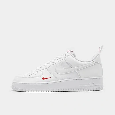 Nike Men's Air Force 1 Low Se Ripstop Casual Shoes In White/white/university Red