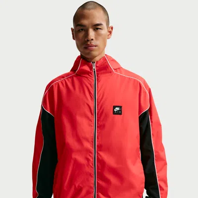 Nike Air Full-zip Hooded Hybrid Utility Jacket In Red
