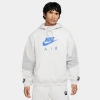 Nike Men's Air Fleece Pullover Hoodie In Photon Dust/light Smoke Grey/hyper Royal