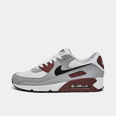 Nike Men's Air Max 90 Casual Sneakers From Finish Line In White/black/dark Team Red/pure Platinum