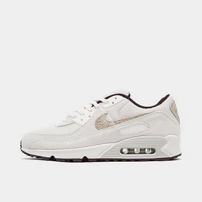 Nike Men's Air Max 90 Premium Se Casual Shoes In Phantom/light Bone/burgundy Crush/phantom