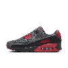 Nike Gray & Red Air Max 90 Sneakers In Black/iron Grey/fire Red/smoke Grey