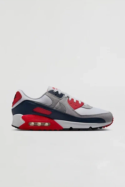 NIKE MEN'S AIR MAX 90 SNEAKER IN WHITE/COOL GREY/UNIVERSITY RED, MEN'S AT URBAN OUTFITTERS
