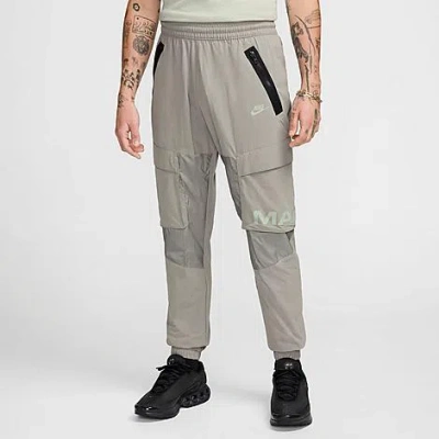 Nike Men's Air Max Woven Cargo Pants In Dark Stucco/dark Stucco/black