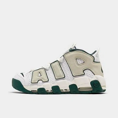 Nike White & Beige Air More Uptempo '96 Sneakers In White/sea Glass/vintage Green
