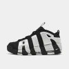 Nike Black & White Air More Uptempo Low Sneakers In Black/metallic Silver/photon Dust