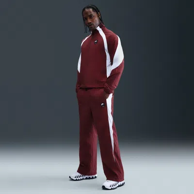 Nike Men's Air Woven Track Pants In Burgundy