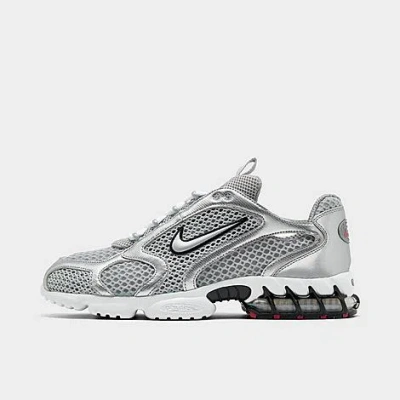 Nike Men's Air Zoom Spiridon Cage 2 Casual Shoes In Light Smoke Grey/metallic Silver