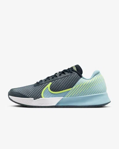 Nike Men's Air Zoom Vapor Pro 2 Hard Court Tennis Shoes In Armoury Navy/volt/denim Turquoise