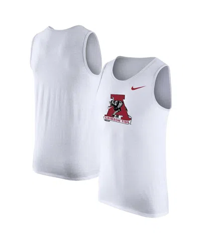 Nike Men's Alabama Crimson Tide Vintage-like Logo Performance Tank Top In White
