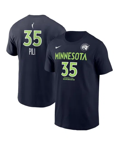Nike Men's Alissa Pili Navy Minnesota Lynx Explorer Edition Name Number T-shirt In Blue