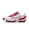 Nike Men's Alpha Huarache 4 Keystone Baseball Cleats In White/university Red