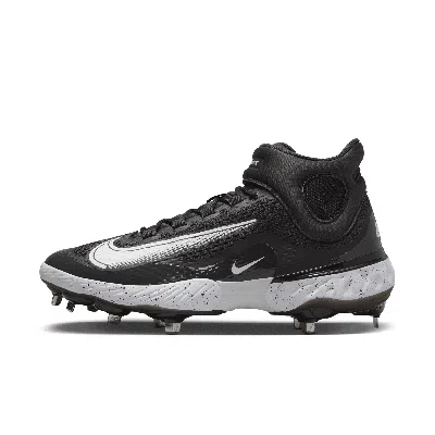 Nike Men's Alpha Huarache Elite 4 Mid Baseball Cleats In Black