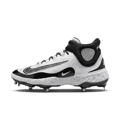 Nike Men's Alpha Huarache Elite 4 Mid Baseball Cleats In White