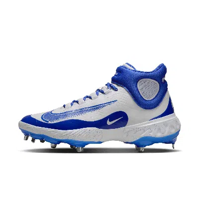 Nike Men's Alpha Huarache Elite 4 Mid Baseball Cleats In White