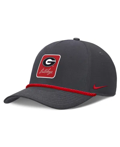 Nike Men's And Women's Anthracite Georgia Bulldogs Script Rope Rise Adjustable Hat