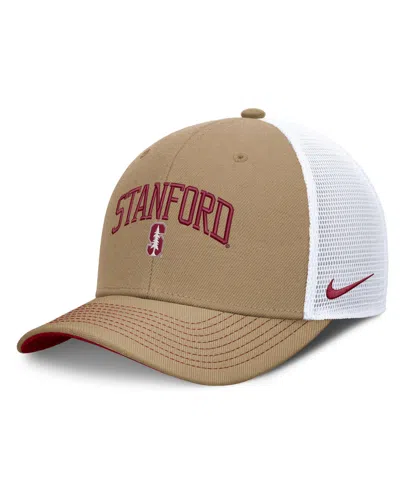 Nike Men's And Women's Beige/cardinal Stanford Cardinal Primetime Arched Trucker Adjustable Hat In Brown