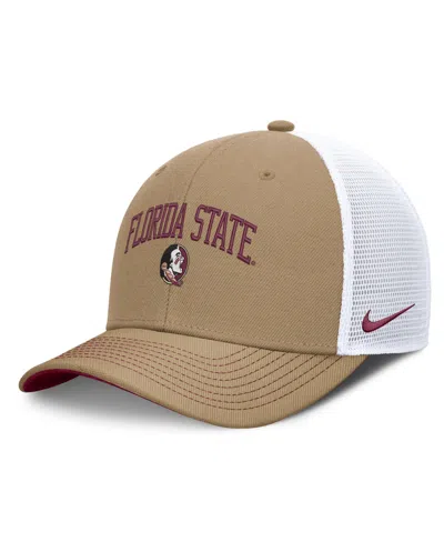 Nike Men's And Women's Beige/garnet Florida State Seminoles Primetime Arched Trucker Adjustable Hat In Multi