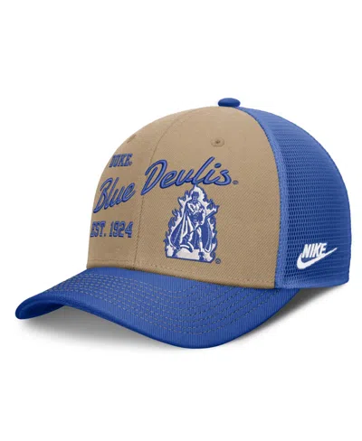 Nike Men's And Women's Beige/royal Duke Blue Devils Legacy Rise Trucker Adjustable Hat In Multi