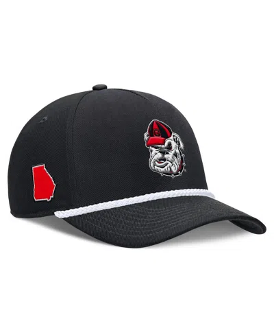 Nike Men's And Women's Black Georgia Bulldogs 2026 Basketball Refresh 5-panel Rope Rise Hat