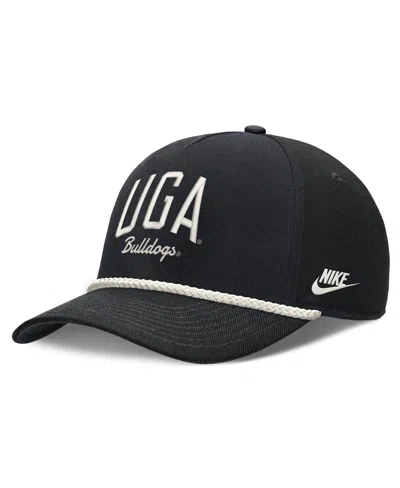 Nike Men's And Women's Black Georgia Bulldogs Letter Rope Rise Adjustable Hat