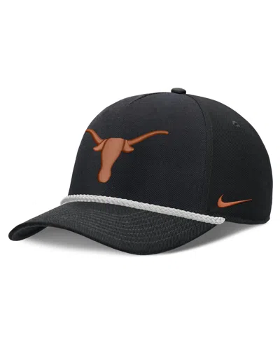 Nike Men's And Women's Black Texas Longhorns Rope Rise Adjustable Hat