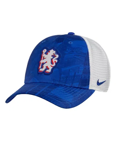 Nike Men's And Women's Blue Chelsea Rise Printed Trucker Adjustable Hat