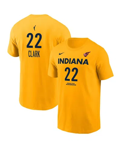 Nike Men's And Women's Caitlin Clark Gold Indiana Fever Name Number T-shirt In Yellow