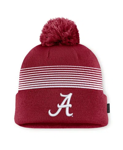 Nike Men's And Women's Crimson Alabama Crimson Tide 2026 On-field Cuffed Knit Pom Hat In Burgundy