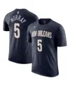 Nike Men's And Women's Dejounte Murray Navy New Orleans Pelicans Name Number T-shirt In Blue