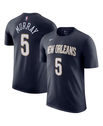 Nike Men's And Women's Dejounte Murray Navy New Orleans Pelicans Name Number T-shirt In Blue