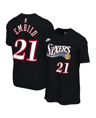 Nike Men's And Women's Joel Embiid Black Philadelphia 76ers Name Number T-shirt
