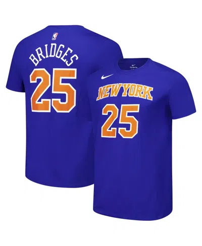 Nike Men's And Women's Mikal Bridges Blue New York Knicks Name Number T-shirt