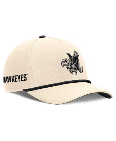 Nike Men's And Women's Natural Iowa Hawkeyes Legacy Vintage Rope Rise Adjustable Hat In Neutral