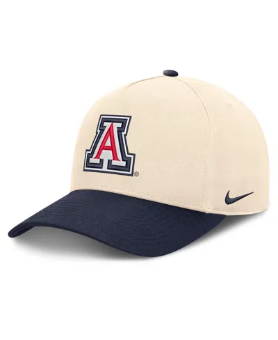 Nike Men's And Women's Natural/navy Arizona Wildcats Campus Prep Rise Adjustable Hat In Multi