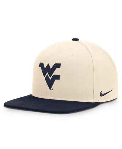 Nike Men's And Women's Natural/navy West Virginia Mountaineers Campus Prep Snapback Hat In Multi