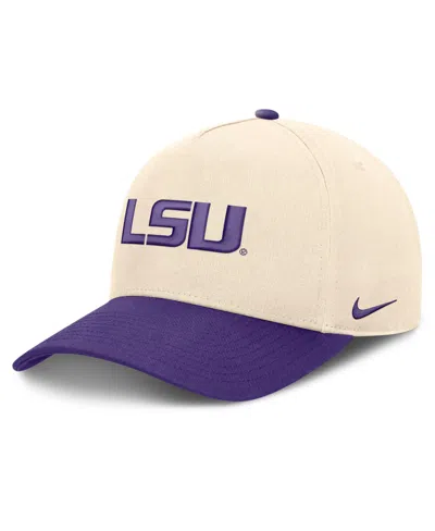 Nike Men's And Women's Natural/purple Lsu Tigers Campus Prep Rise Adjustable Hat In Gray