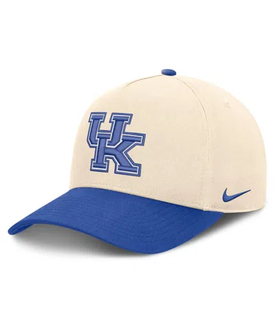 Nike Men's And Women's Natural/royal Kentucky Wildcats Campus Prep Rise Adjustable Hat In Multi