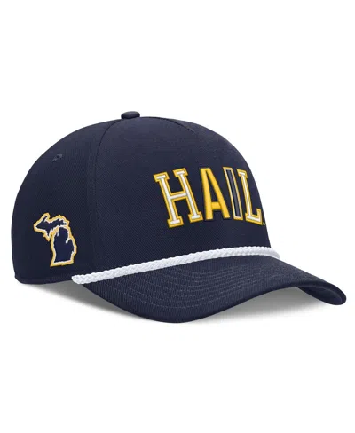 Nike Men's And Women's Navy Michigan Wolverines 2026 Basketball Refresh 5-panel Rope Rise Hat In Blue