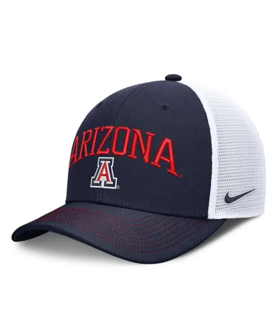 Nike Men's And Women's Navy/white Arizona Wildcats Primetime Arched Trucker Adjustable Hat In Black