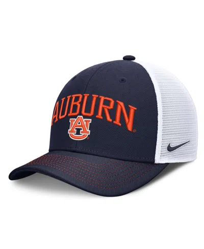 Nike Men's And Women's Navy/white Auburn Tigers Primetime Arched Trucker Adjustable Hat In Multi